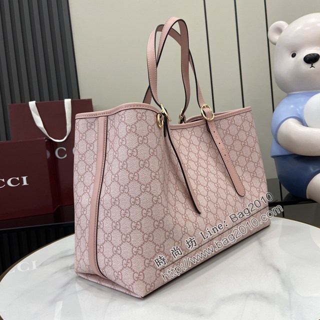 Gucci專櫃古馳最新款購物袋GG圖案條紋織大號肩背包 jh2628型號：815213